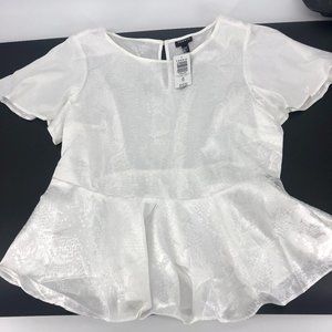 Torrid White BabyDoll Snake blouse 00 Medium Large